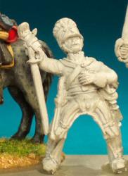 BNC39 2nd Dragoon (Scots Greys) Post -1812 Oilskin Covered Bearskin - Trooper, Wounded (1 Figure)
