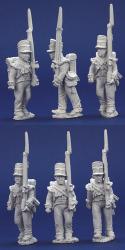 BNRPK10 Mixed British Flank Company In Covered Belgic Shako Marching (6 Figures)