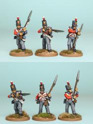 BNRPK19 Mixed British Centre Company In Stovepipe Shako, Firing Line (6 Figures)