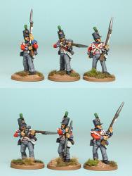 BNRPK21 Mixed British Light Company/Infantry In Stovepipe Shako, Firing Line (6 Figures)