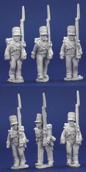 BNRPK9 Mixed British Centre Company In Covered Belgic Shako Marching (6 Figures)