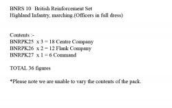 BNRS10 British Highland Infantry, Marching (Officers In Full Dress) (36 Figures)