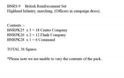 BNRS9 British Highland Infantry, Marching (Officers In Campaign Dress) (36 Figures)