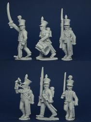 BWNRPK10 Brunswick Light Infantry, Command Advancing (6 Figures)