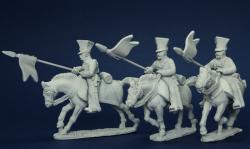 BWNRPK19 Brunswick Uhlans, Galloping/Attacking. Separate Pivoting Lance Arms (3 Mounted Figures)