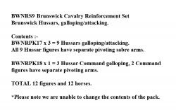 BWNRS9 Brunswick Hussars Galloping/Attacking (12 Mounted Figures)
