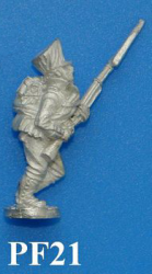 PF21 Left leg bent at the knee, right leg straight