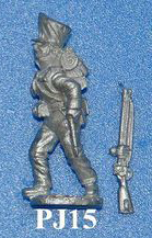 PJ15 Volunteer advancing, trail-arms. Trousers, belly pouch
