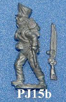 PJ15b Volunteer advancing, trail-arms. Trousers, belly pouch