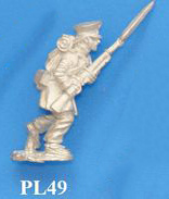 PL49 Charging, left leg raised off the ground. Sprue can be cut for added realism.