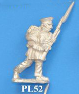 PL52 NCO, musket carried at the high 'porte' close to the body. Left leg stretched back. Sprue can be cut.