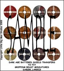 DAB(GB_LARGE)3 Battered Designs For Dark Age Large Round Shields Three (12)