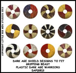 DAP(GB)3 Plastic Dark Age Warriors Shield Designs Three (12)