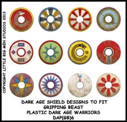 DAP(GB)6 Plastic Dark Age Warriors Shield Designs Six (12) GOTHS