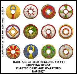 DAP(GB)7 Plastic Dark Age Warriors Shield Designs Seven (12) GOTHS