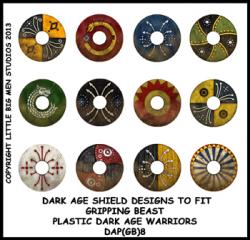DAP(GB)8 Plastic Dark Age Warriors Shield Designs Eight (12)
