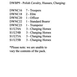 DWBP9 Polish Hussar Regiment, Charging (12 Mounted Figures)