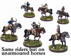 EBBG009 Early Byzantine Armoured Horse Archers on Unarmoured Horses (4 mounted Figures)
