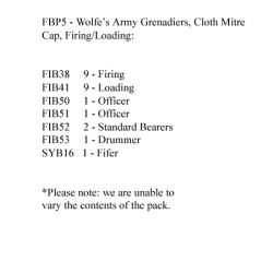 FBP5 Wolfe's Grenadier Battalions - British Grenadier, Cloth Mitre Cap, Firing / Loading (24 Figures)
