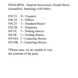 FMALBP16 French Horse Grenadiers Attacking With Sabre (12 Mounted Figures)