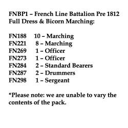 FNBP1 French Line Pre 1812, Full Dress & Bicorn, Marching (25 Figures)
