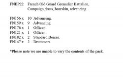 FNBP22 Old Guard Grenadiers. Campaign Dress & Bearskin, Advancing (25 Figures)