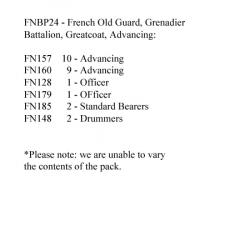FNBP24 Old Guard Grenadiers. Greatcoat & Bearskin, Advancing (25 Figures)
