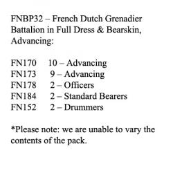 FNBP32 Old Guard Dutch Grenadiers. Full Dress & Bearskin, Advancing (25 Figures)