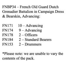 FNBP34 Old Guard Dutch Grenadier - Campaign Dress & Bearskin, Advancing (25 Figures)