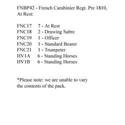 FNBP42 French Carabiniers Pre 1810, At Rest (12 Mounted Figures)