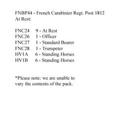 FNBP44 French Carabiniers Post 1810, At Rest (12 Mounted Figures)