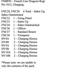 FNBP45 French Line Dragoon Pre 1812, Charging (12 Mounted Figures)