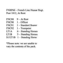 FNBP60 French Line Hussars Post 1812, At Rest (12 Mounted Figures)