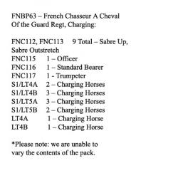 FNBP63 French Chasseurs A Cheval Of The Guard Charging (12 Mounted Figures)