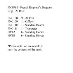 FNBP68 French Empress's Dragoon At Rest (12 Mounted Figures)