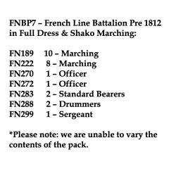 FNBP7 French Line Pre 1812, Full Dress & Shako, Marching (25 Figures)