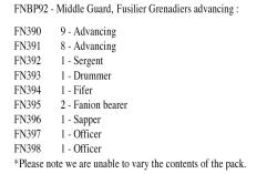 FNBP92 Middle Guard Fusilier Grenadiers Advancing, In Full Dress (25 Figures)