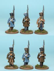 FNRPK15 Mixed French Fusiliers Pre 1812, Greatcoat & Shako, Marching (6 Figures)