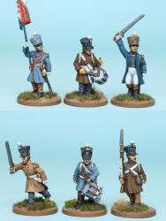 FNRPK17 Mixed French Command Pre 1812, Greatcoat And Shako, Advancing (6 Figures)