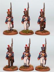 FNRPK24 Mixed French Grenadiers Post 1812 Campaign Dress, Marching (6 Figures).