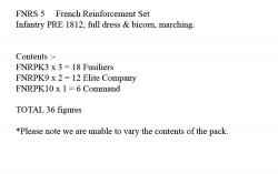 FNRS5 French Infantry Pre 1812, Full Dress & Bicorn, Marching (36 Figures)