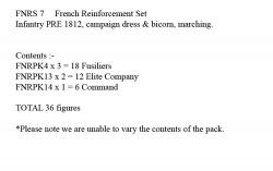 FNRS7 French Infantry Pre 1812, Campaign Dress & Bicorn, Marching (36 Figures)