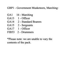 GBP1(FR) Government Musketeers Marching (24 Figures)