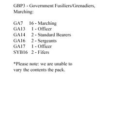 GBP3(FR) Government Fusilier/Grenadier Marching (24 Figures)