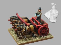 HANBG005 Han Chinese Battle Chariot, Emperor and Driver (1 chariot, 4 horses, 2 riders)