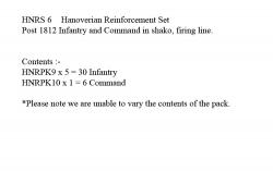 HNRS6 Hanoverian Post 1812 Infantry And Command In Shako, Firing Line (36 Figures)