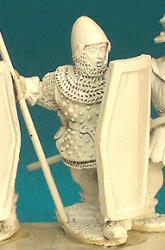 HW100 Pavesier Standing Holding Spear Upright - Coat Of Plates And Bascinet (1 Figure)