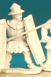 HW101 Pavesier In Aketon Standing Holding Spear Forward - Aketon And Kettle Hat (1 figure)
