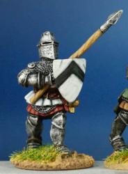 HW25 Dismounted Man At Arms - Advancing With Short Lance & Shield - Cyclas Surcoat & Helm (1 figure)