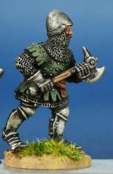 HW45 Dismounted Man At Arms - Advancing With Axe (German) - Coat Of Plates & Bascinet (1 figure)